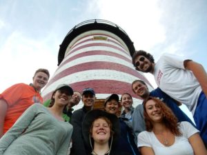 The gang at the iconic light house at Quoddy Head State Park. The most eastern point in the United States.